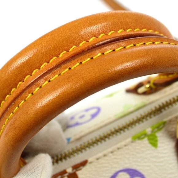 Louis Vuitton White Multicolor Mini Speedy Handbag - Picture 5 of 9